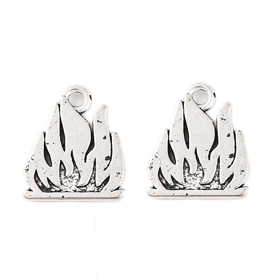 Пламени подвески сплава тибетский стиль, без свинца и без кадмия, костер, 18x15.5x2 мм, отверстие : 2 мм, Около 225 шт / 500 г