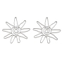 304 Stainless Steel Pendants, Hollow Sun Charms