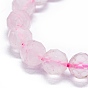 Natural Rose Quartz Beads Strands, Faceted(64 Facets), Round