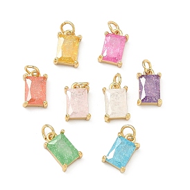 Кулон из циркония, прямоугольник амулеты, без свинца и без кадмия, стойки покрытие, долговечный, реальный 18 k позолоченный