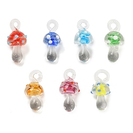 Handmade Lampwork Pendants, Mushroom