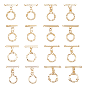 16 шт. 8 стили стойки с латунными застежками-переключателями, долговечный, кольцо смешанной формы