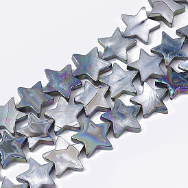 Пресноводных оболочки бисер нитей, с покрытием AB цвета, окрашенные, звезда
