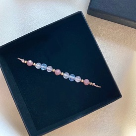 Браслеты-слайдеры из натуральных драгоценных камней и латунных бусин, украшения из нейлонового шнура для женщин