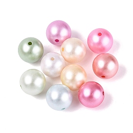 Непрозрачные пластиковые бусины из АБС-пластика, имитирующие жемчуг, гладкий круглый, матовый