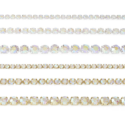 6 стильные цепочки из латуни со стразами и стразами, хрустальные стразы чашки