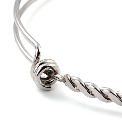 304 расширяемый браслет из нержавеющей стали для девушек, регулируемый браслет из витой проволоки в стиле веревки