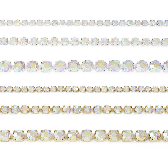 6 стильные цепочки из латуни со стразами и стразами, хрустальные стразы чашки