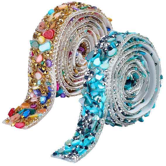 2 стили, отделка из смолы, страз и бусин, самоклеящаяся термолента, для поделок искусства, шитье