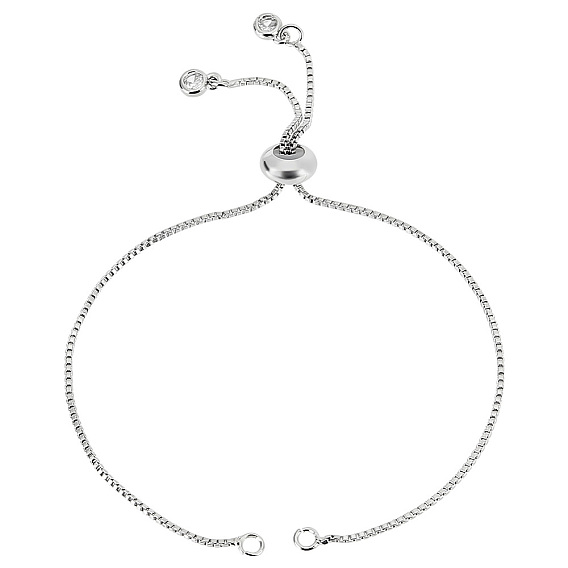 10шт. изготовление браслета-цепочки из латуни, с кубического циркония, изготовление браслетов-слайдеров, без кадмия, без никеля и без свинца, подходит для соединительных шармов