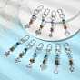 Natural & Synthetic Chip Bead with Tibetan Style Alloy Charms Pendants Decorations