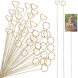 40шт. 2 стили: кольцо и зажим для визитных карточек из стальной проволоки в форме сердца, настольная подставка для заметок, для свадьбы, дня рождения украшения