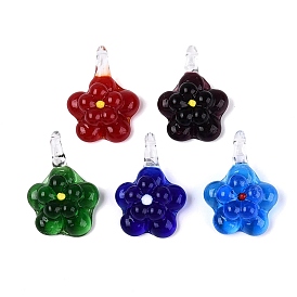 Colgantes de cristal de colores varios hechos a mano, encantos de la flor