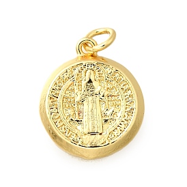 Латунные подвески, плоский круг с амулетами святого Иуды, стойки покрытие, без кадмия и без свинца, долговечный, с целью перехода в кольце