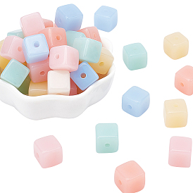 120Pcs 6 Colors Imitation Jelly Acrylic Beads, Cube