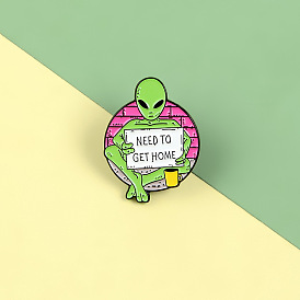 Lost Alien Needs Help: Personalized Enamel Pin to Find Way Home!