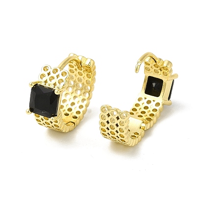 Стеклянные квадратные серьги-кольца, настоящие позолоченные украшения из латуни для женщин, без кадмия, без никеля и без свинца