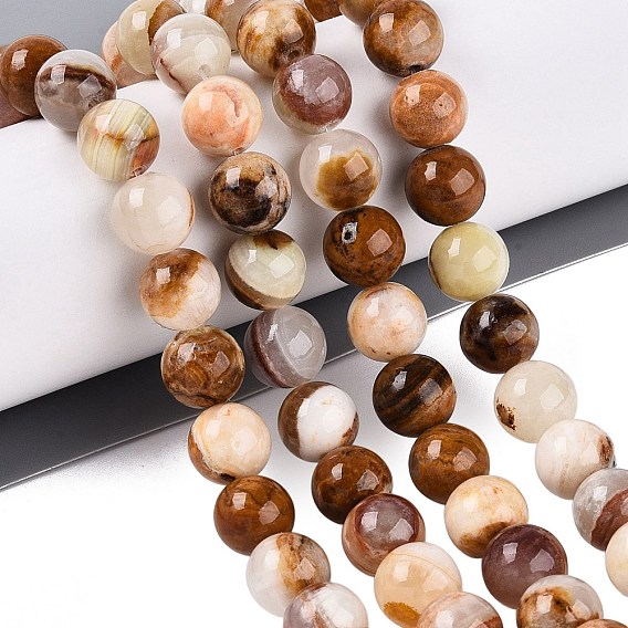 Натуральные деревянные кружева, камень, деревянные бусины из яшмы, нити, круглые