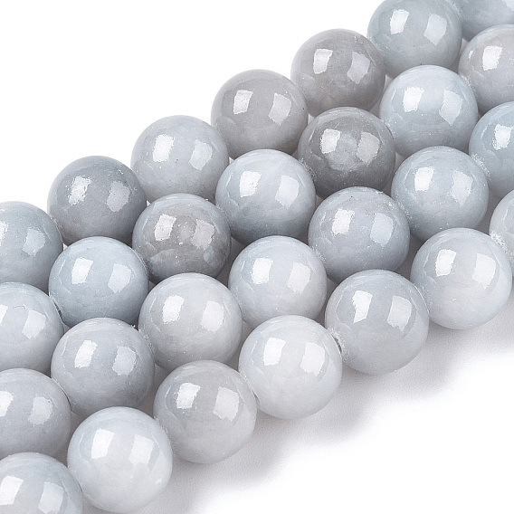 Нити из натуральных окрашенных желтых нефритовых бусин, круглые