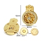 Alloy Crystal Rhinestone Magnetic Snap Buckle Locks, Purse Making Supplies, Flat Round with Crown