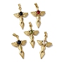 Brass Pendants, with Glass, Real 18K Gold Plated, Cross, Wing