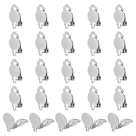 80шт. 304 фурнитура для сережек-клипс из нержавеющей стали, клипсы на подушечки для сережек, плоско-круглые