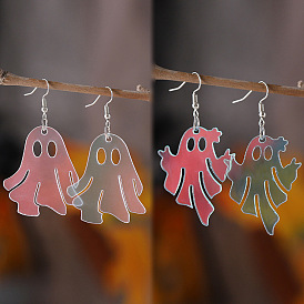 Halloween Acrylic Earrings, with Stainless Steel Earrings Hook, Platinum