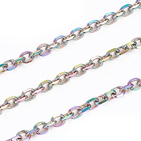 Revestimiento iónico (ip) 304 cadenas portacables de acero inoxidable, cadenas de corte de diamante, con carrete, soldada, facetados, oval
