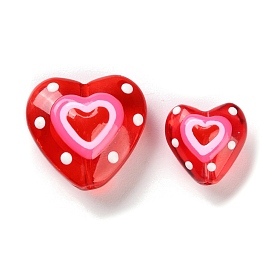 Handmade Lampwork Enamel Beads, Heart