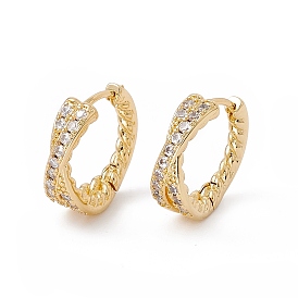 Cubic Zirconia Criss Cross Hoop Earrings, Real 18K Gold Plated Brass Jewelry for Women, Cadmium Free & Nickel Free & Lead Free