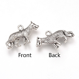 Сплавочные подвески тибетского стиля, волк, без кадмия и без свинца