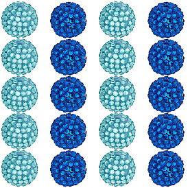 40 шт. 2 цвета прозрачные смоляные стразы градуированные бусины, с акриловыми круглыми бусинами внутри