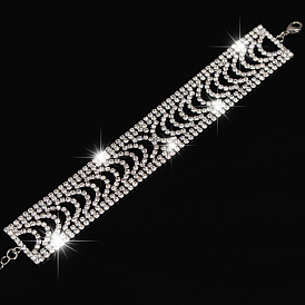 Chic Multi-Row Water Diamond Bracelet with Minimalist Square Design - B093