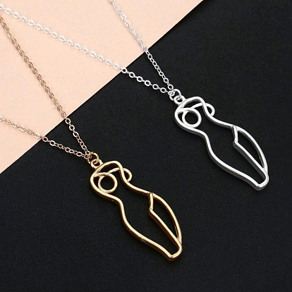 Alloy Female Body Pendant Necklace, Feminism Jewelry for Women