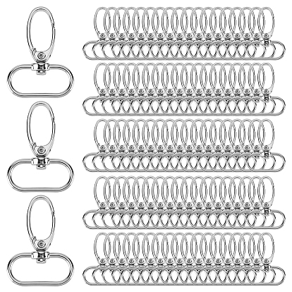 100Pcs Zinc Alloy Swivel Clasps, Swivel Snap Hook, Oval