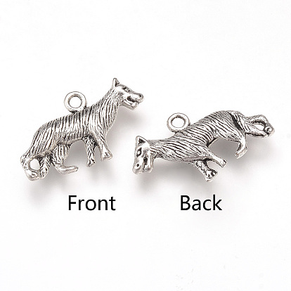 Сплавочные подвески тибетского стиля, волк, без кадмия и без свинца