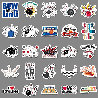 Waterproof Self Adhesive Stamping Stickers Sets, DIY Hand Account Photo Album Decoration Sticker, Bowling
