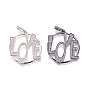 Brass Micro Pave Cubic Zirconia Pendants, Flat Round with Word Love