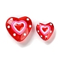 Прозрачные стеклянные эмалевые бусины, сердце