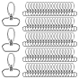 100 fermoirs pivotants en alliage de zinc,  crochet mousqueton, ovale