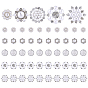 70Pcs 5 Styles Alloy Rhinestone Shank Buttons, with Resin Imitation Pearl Beads, 1-Hole, Flower