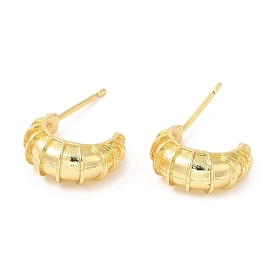 Rack Plating Brass Ear Studs for Women, Lead Free & Cadmium Free, Long-Lasting Plated