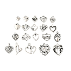 Сплавочные подвески тибетского стиля, комплект подвесок из серии «крылья и сердце»