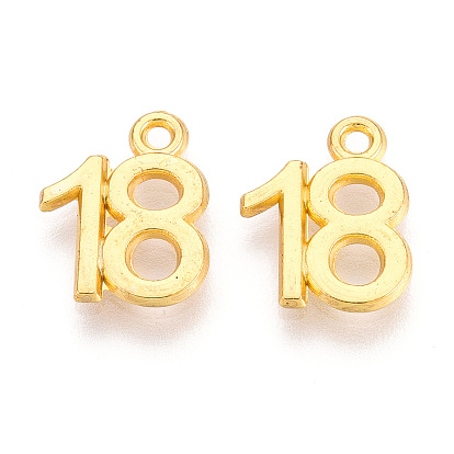 Breloque en alliage de style tibétain, numéro 18