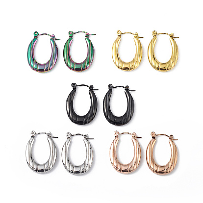 304 Stainless Steel Flower Hoop Earrings for Women Ion Plating(IP)
