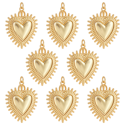 8подвески из латуни с гальваническим покрытием, сердце прелести, с целью перехода в кольце, без свинца и без кадмия, долговечный