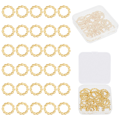 30Pcs Alloy Pendants, Long-Lasting Plated, Twisted, Ring