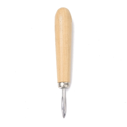 Wood Burnisher Lifter for Diamond Gemstone Setting, with Curved Stainless Steel Head, Jewelry Embedding Tool
