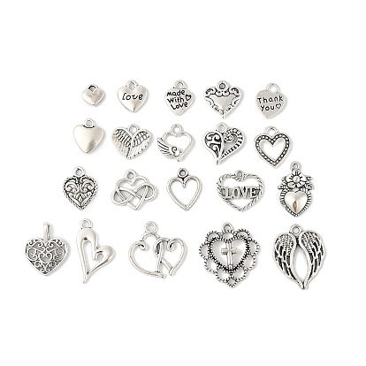 Сплавочные подвески тибетского стиля, комплект подвесок из серии «крылья и сердце»