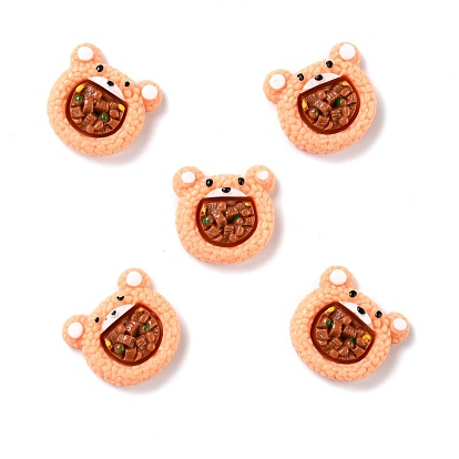 Cabuchones de resina, alimento de imitación, rollo de sushi en forma de cabeza de oso